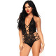 LEG AVENUE TEDDY CON ENTRELAZADO Y ESPALDA DESCUBIERTA TALLA UNICA