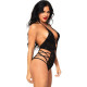 LEG AVENUE TEDDY CON ENTRELAZADO Y ESPALDA DESCUBIERTA TALLA UNICA