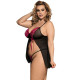 SUBBLIME QUEEN PLUS BABYDOLL NEGRO Y ROSA