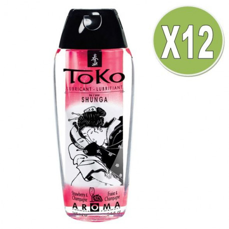 SHUNGA TOKO AROMA LUBRICANTE FRESAS CON CAVA X 12 UDS