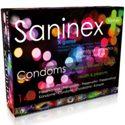 SANINEX X GAME PRESERVATIVOS PUNTEADOS AROMATIZADOS 144 UDS