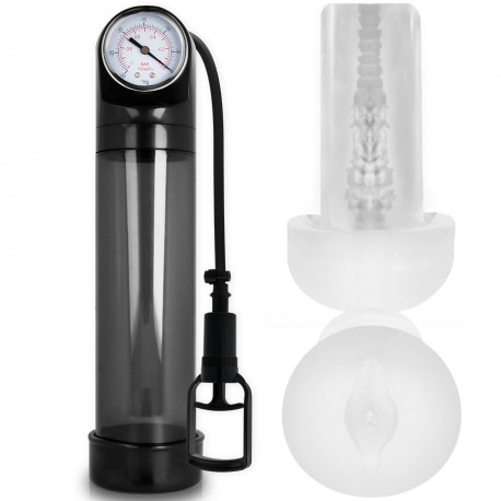 PUMP ADDICTED BOMBA ERECCIoN RX9 NEGRO CON MASTURBADOR