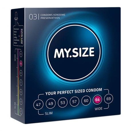 MY SIZE NATURAL CONDOM LATEX 64 MM 3 UDS