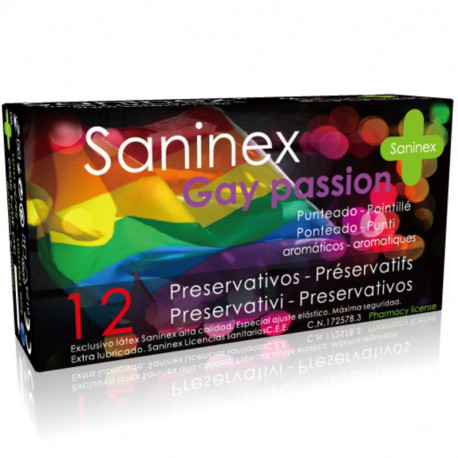 SANINEX PRESERVATIVOS GAY PASSION PUNTEADOS 12 UDS