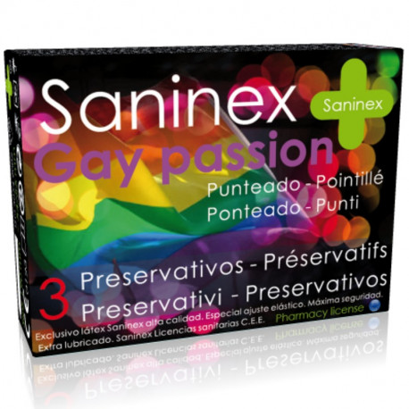 SANINEX PRESERVATIVOS GAY PASSION PUNTEADOS 3 UDS
