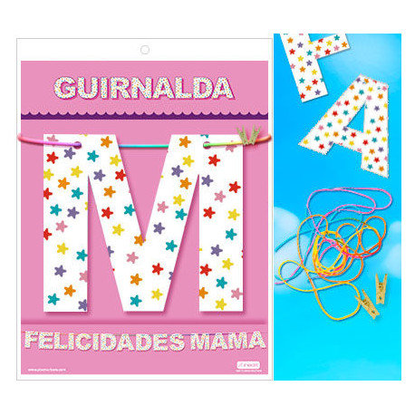 GUIRNALDA FELICIDADES MAMA Cartulina 220gr