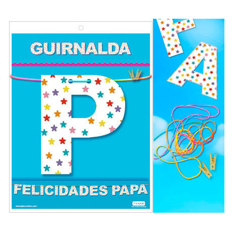 GUIRNALDA FELICIDADES PAPA Cartulina 220gr