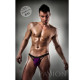 SLIP 006 MEN PURPLE CLEAR LINGERIE L XL