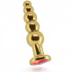 RICH R5 GOLD PLUG ANAL METAL RED SAPHIRE 125CM