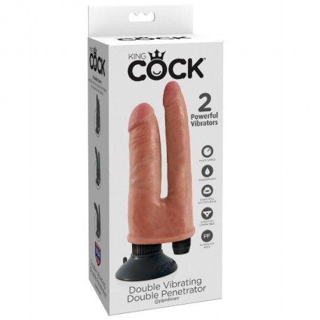 VIBRADOR DOBLE KING COCK COLOR NATURAL