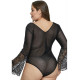 QUEEN LINGERIE PLUS SIZE TEDDY NEGRO XL