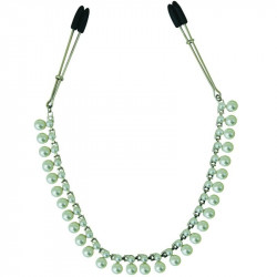 SPORTSHEETS PINZAS PARA PEZONES CON CADENA DE PERLITAS MIDNIGHT