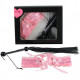 SET 2 PZS LÁTIGO NEGRO + ESPOSAS ROSAS SATÉN