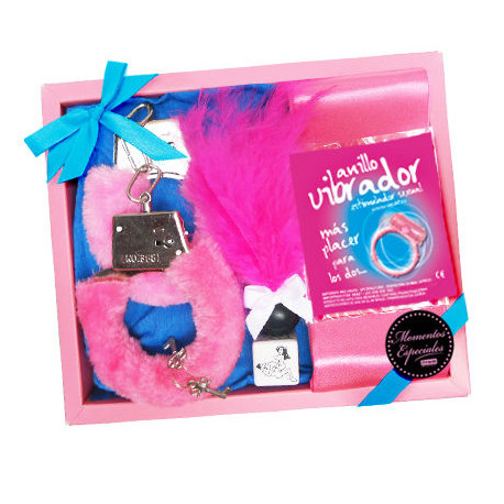 KIT EROTICO PLUMERO ANILLO VIBRATOR ROSA