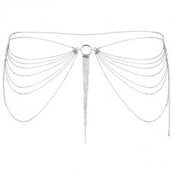 MAGNIFIQUE JOYA DE CADENAS METaLICAS PARA LA CINTURA PLATEADA