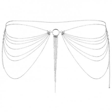 MAGNIFIQUE JOYA DE CADENAS METaLICAS PARA LA CINTURA PLATEADA