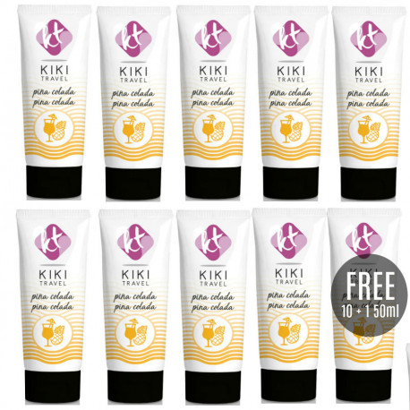 KIKi TRAVEL LUBRICANTE SABOR A PINA COLADA 50ML 10 1 GRATIS