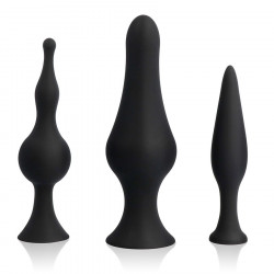 SPIRIT TRAINING ANAL PLUGS SILICONE NEGRO 3PCS