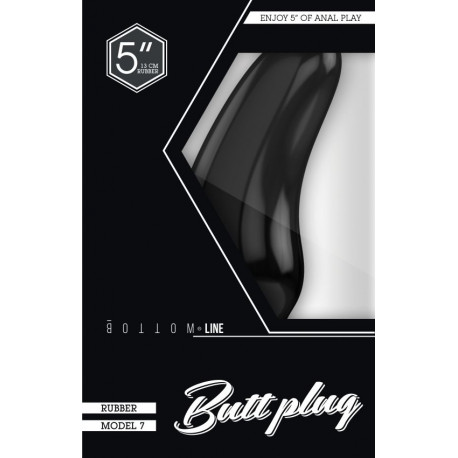 BOTTOMLINE M7 5 BUTTPLUG ANAL RUBBER NEGRO 13 X 44CM