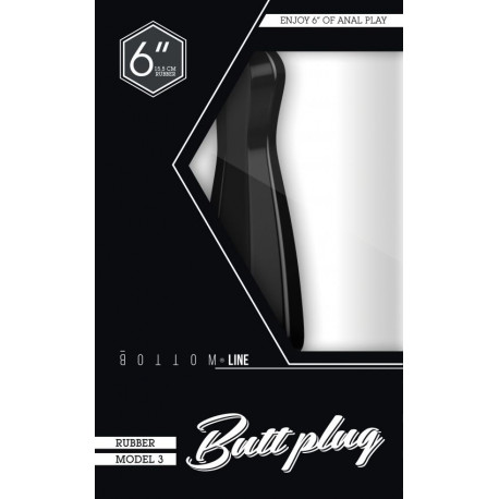 BOTTOMLINE M3 6 BUTTPLUG ANAL RUBBER NEGRO 155 X 45CM