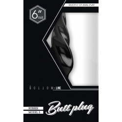 BOTTOMLINE M5 6 BUTTPLUG ANAL RUBBER NEGRO 155 X 45CM