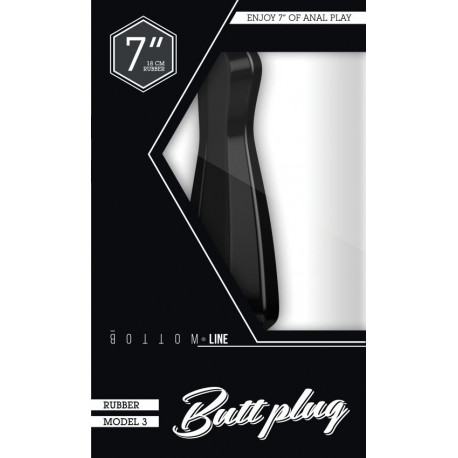 BOTTOMLINE M3 7 BUTTPLUG ANAL RUBBER NEGRO 18 X 52CM