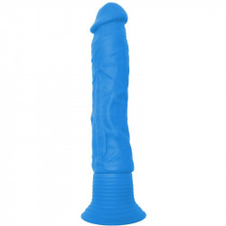 NEON WALL BANGER DILDO SILICONA 19 CM AZUL