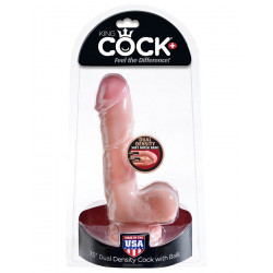 KING COCK DUAL DENSITY 75 DILDO NATURAL CON TESTICULOS