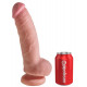KING COCK DUAL DENSITY 9 DILDO NATURAL CON TESTICULOS
