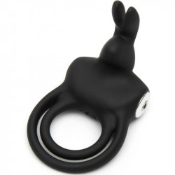 HAPPY RABBIT ANILLO VIBRADOR RECARGABLE NEGRO