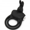 HAPPY RABBIT ANILLO VIBRADOR RECARGABLE NEGRO