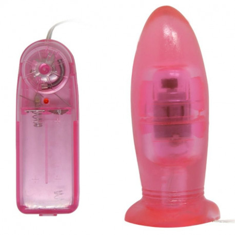 PLUG ANAL CON VIBRACION ROSA 116 X 4 CM