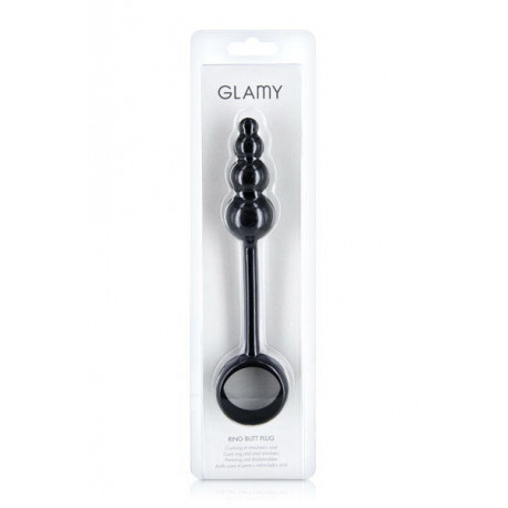 GLAMY RING BUTT PLUG Y ANILLO NEGRO