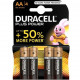DURACELL PLUS POWER PILA ALCALINA AA LR6 BLISTER4