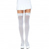 LEG AVENUE MEDIAS NYLON BLANCO Y LAZO BLANCO