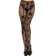 LEG AVENUE MEDIAS ALTAS CON ABERTURA TRASERA DISENO FLORAL TALLA UNICA