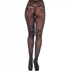 LEG AVENUE MEDIAS ALTAS BORDADO FLORAL TALLA UNICA